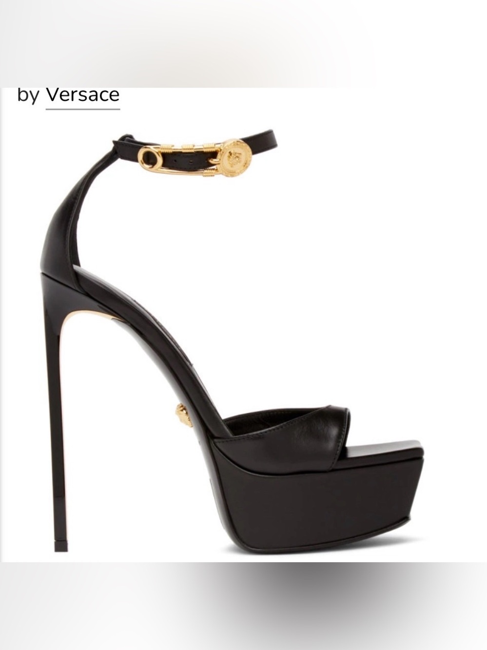 Versace Black and Gold Platform Heels